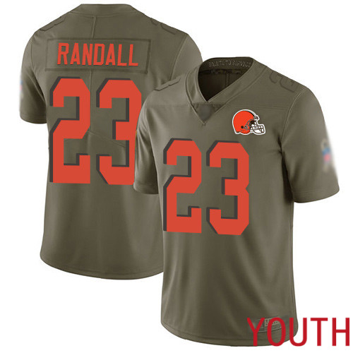 Cleveland Browns Damarious Randall Youth Olive Limited Jersey #23 NFL Football 2017 Salute To Service